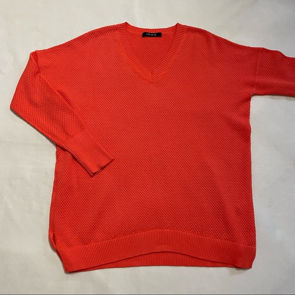 New IMMA Inlet Cotton V-Neck Orange Sweater Size L - Picture 6 of 10